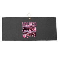 Cute I Love Moo Deng Baby Hippo Moo Deng I Heart Moo Deng Large Microfiber Waffle Golf Towel