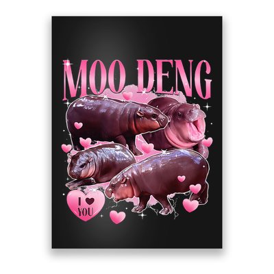 Cute I Love Moo Deng Baby Hippo Moo Deng I Heart Moo Deng Poster