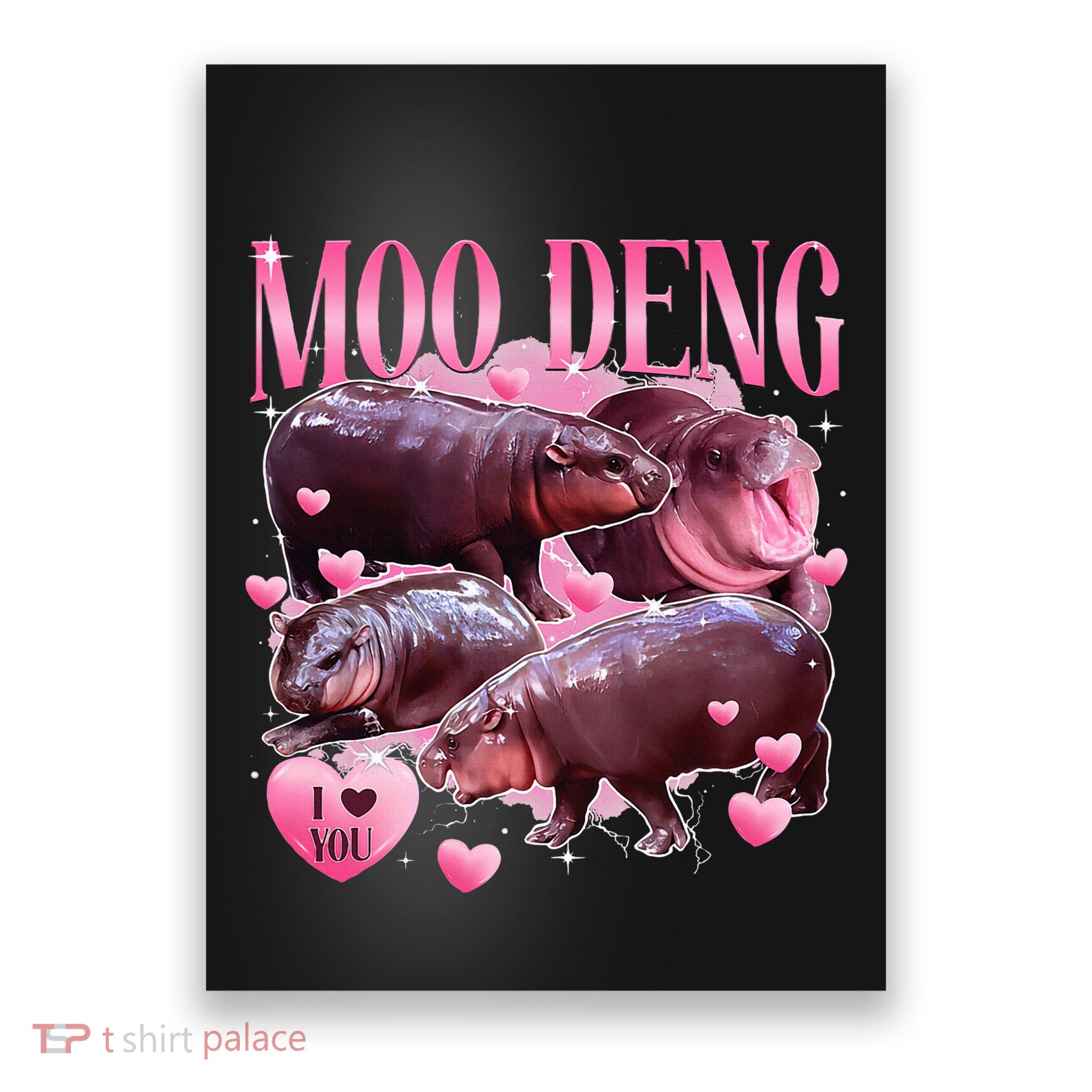 Cute I Love Moo Deng Baby Hippo Moo Deng I Heart Moo Deng Poster