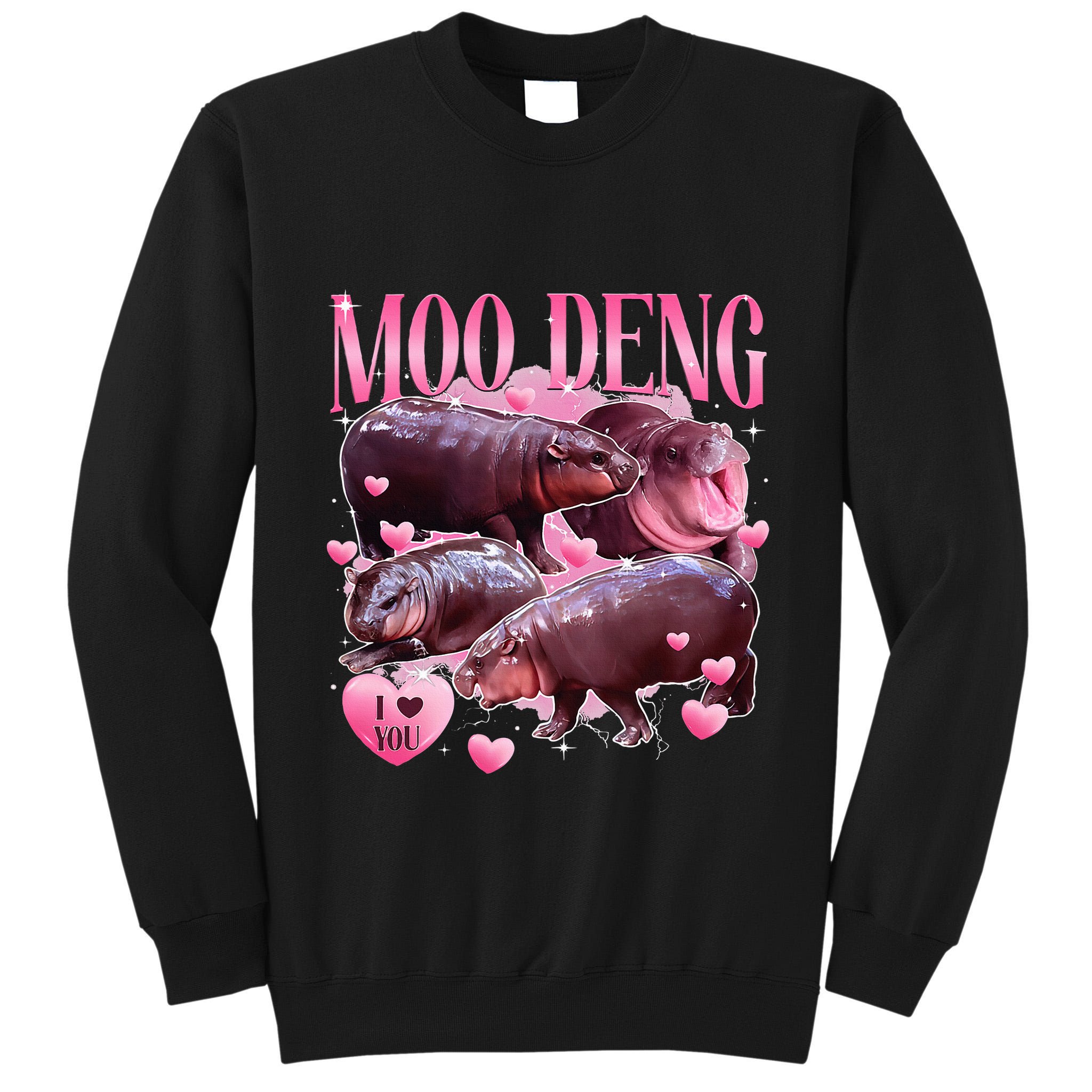 Cute I Love Moo Deng Baby Hippo Moo Deng I Heart Moo Deng Tall Sweatshirt