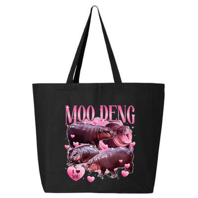 Cute I Love Moo Deng Baby Hippo Moo Deng I Heart Moo Deng 25L Jumbo Tote