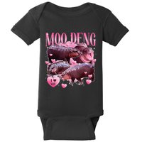 Cute I Love Moo Deng Baby Hippo Moo Deng I Heart Moo Deng Baby Bodysuit