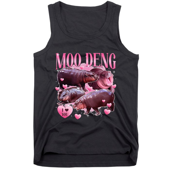 Cute I Love Moo Deng Baby Hippo Moo Deng I Heart Moo Deng Tank Top