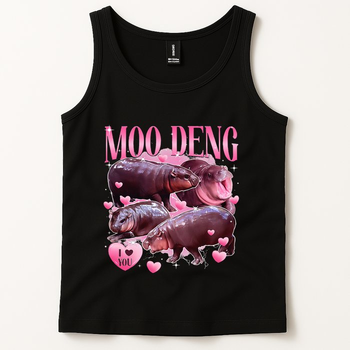 Cute I Love Moo Deng Baby Hippo Moo Deng I Heart Moo Deng Tank Top