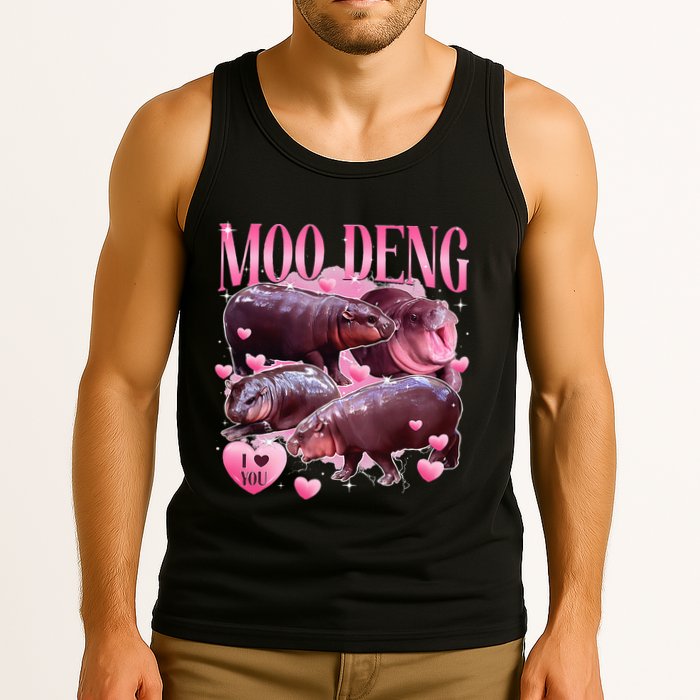 Cute I Love Moo Deng Baby Hippo Moo Deng I Heart Moo Deng Tank Top