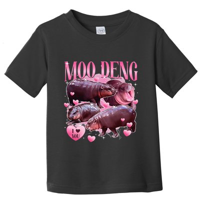 Cute I Love Moo Deng Baby Hippo Moo Deng I Heart Moo Deng Toddler T-Shirt