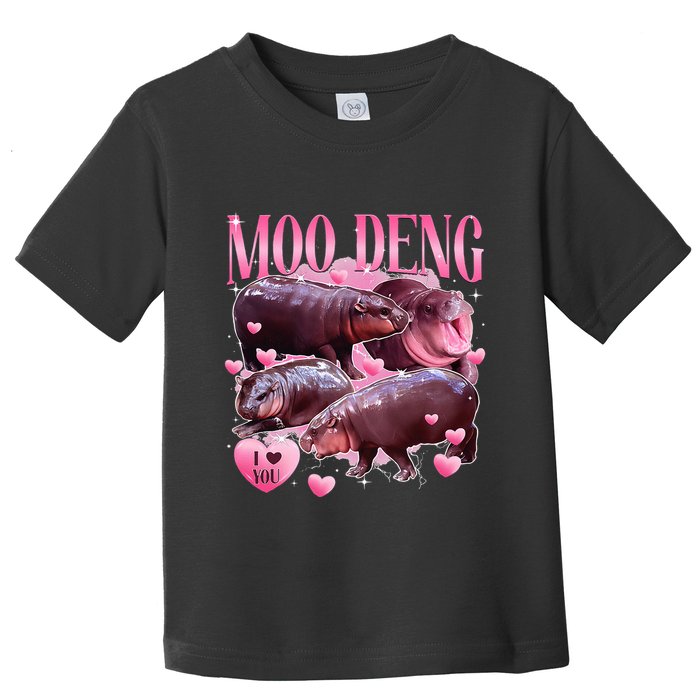 Cute I Love Moo Deng Baby Hippo Moo Deng I Heart Moo Deng Toddler T-Shirt
