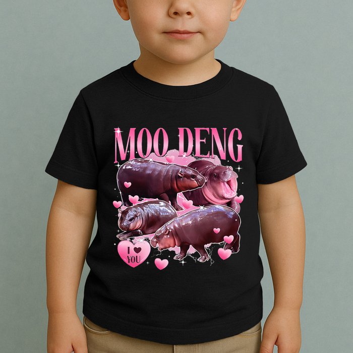 Cute I Love Moo Deng Baby Hippo Moo Deng I Heart Moo Deng Toddler T-Shirt