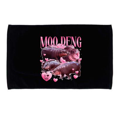 Cute I Love Moo Deng Baby Hippo Moo Deng I Heart Moo Deng Microfiber Hand Towel