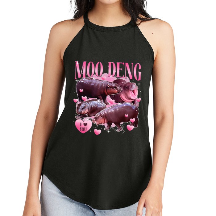 Cute I Love Moo Deng Baby Hippo Moo Deng I Heart Moo Deng Women's Perfect Tri Rocker Tank