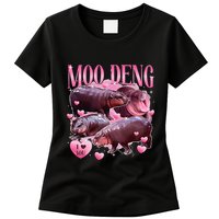 Cute I Love Moo Deng Baby Hippo Moo Deng I Heart Moo Deng Womens T-Shirt