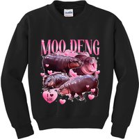 Cute I Love Moo Deng Baby Hippo Moo Deng I Heart Moo Deng Kids Sweatshirt