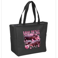 Cute I Love Moo Deng Baby Hippo Moo Deng I Heart Moo Deng Zip Tote Bag