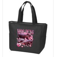 Cute I Love Moo Deng Baby Hippo Moo Deng I Heart Moo Deng Zip Tote Bag