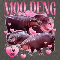 Cute I Love Moo Deng Baby Hippo Moo Deng I Heart Moo Deng Cotton Canvas Backpack