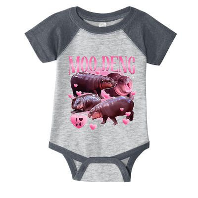 Cute I Love Moo Deng Baby Hippo Moo Deng I Heart Moo Deng Infant Baby Jersey Bodysuit