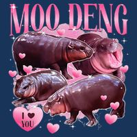 Cute I Love Moo Deng Baby Hippo Moo Deng I Heart Moo Deng Infant Baby Jersey Bodysuit