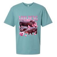Cute I Love Moo Deng Baby Hippo Moo Deng I Heart Moo Deng Sueded Cloud Jersey T-Shirt