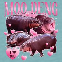 Cute I Love Moo Deng Baby Hippo Moo Deng I Heart Moo Deng Sueded Cloud Jersey T-Shirt