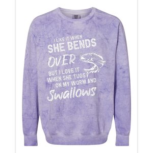 Cute I Like It When She Bends Over Fishing Gifts For Colorblast Crewneck Sweatshirt