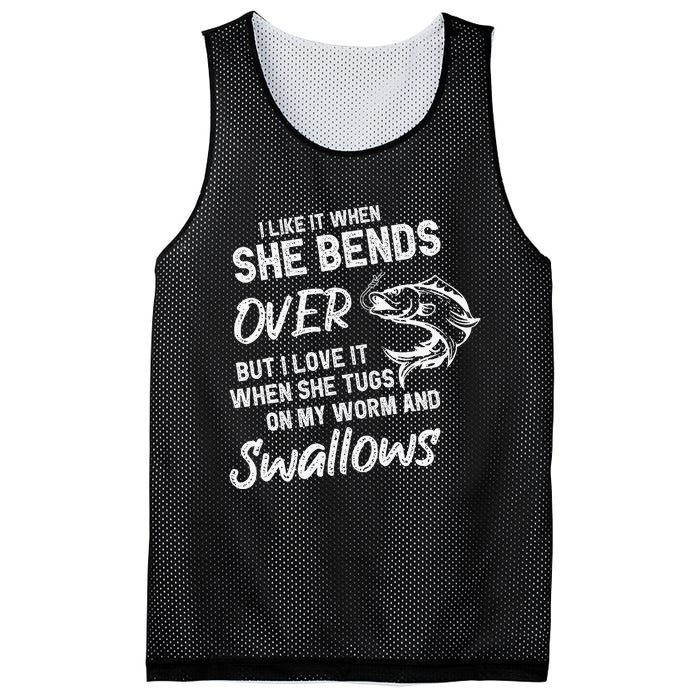 Cute I Like It When She Bends Over Fishing Gifts For Mesh Reversible Basketball Jersey Tank