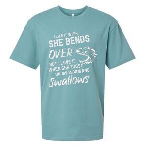 Cute I Like It When She Bends Over Fishing Gifts For Sueded Cloud Jersey T-Shirt