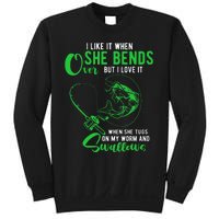 Cute I Like It When She Bends Over Funny Fishing Adult Humor Sweatshirt