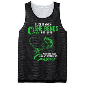 Cute I Like It When She Bends Over Funny Fishing Adult Humor Mesh Reversible Basketball Jersey Tank