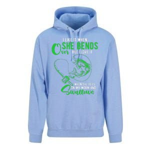 Cute I Like It When She Bends Over Funny Fishing Adult Humor Unisex Surf Hoodie