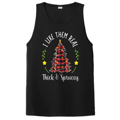 Christmas I Like Them Real Thick & Sprucey Spruce Xmas Tree PosiCharge Competitor Tank