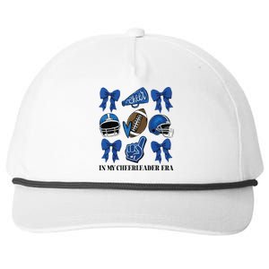 Cheer In My Cheerleader Era Cheer Coquette Football Snapback Five-Panel Rope Hat