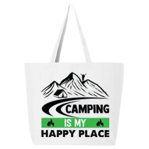 Camping Is My Happy Place Funny Camping 25L Jumbo Tote