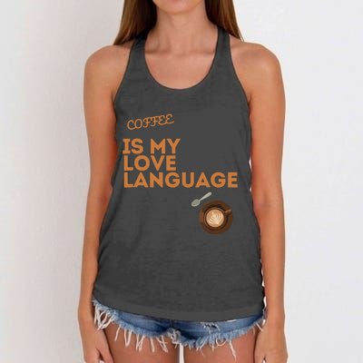 Coffee Is My Love Language Women's Knotted Racerback Tank