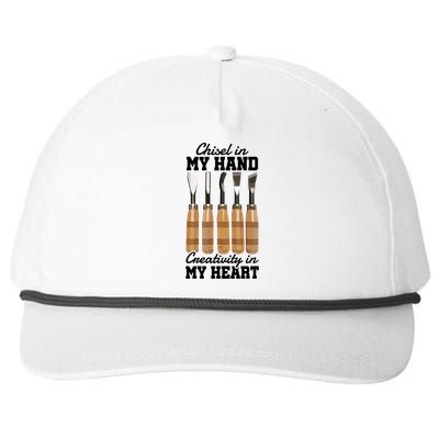 Chisel In My Hand Creativity In My Heart Tool Sculptor Gift Snapback Five-Panel Rope Hat