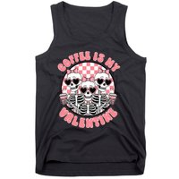 Coffee Is My Valentine Funny Skeleton Tank Top