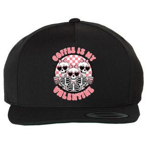 Coffee Is My Valentine Funny Skeleton Wool Snapback Cap