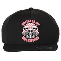 Coffee Is My Valentine Funny Skeleton Wool Snapback Cap