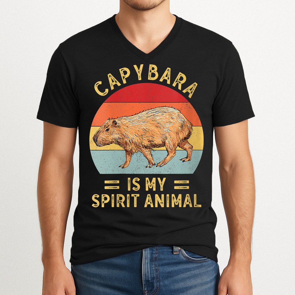 Capybara Is My Spirit Animal V-Neck T-Shirt