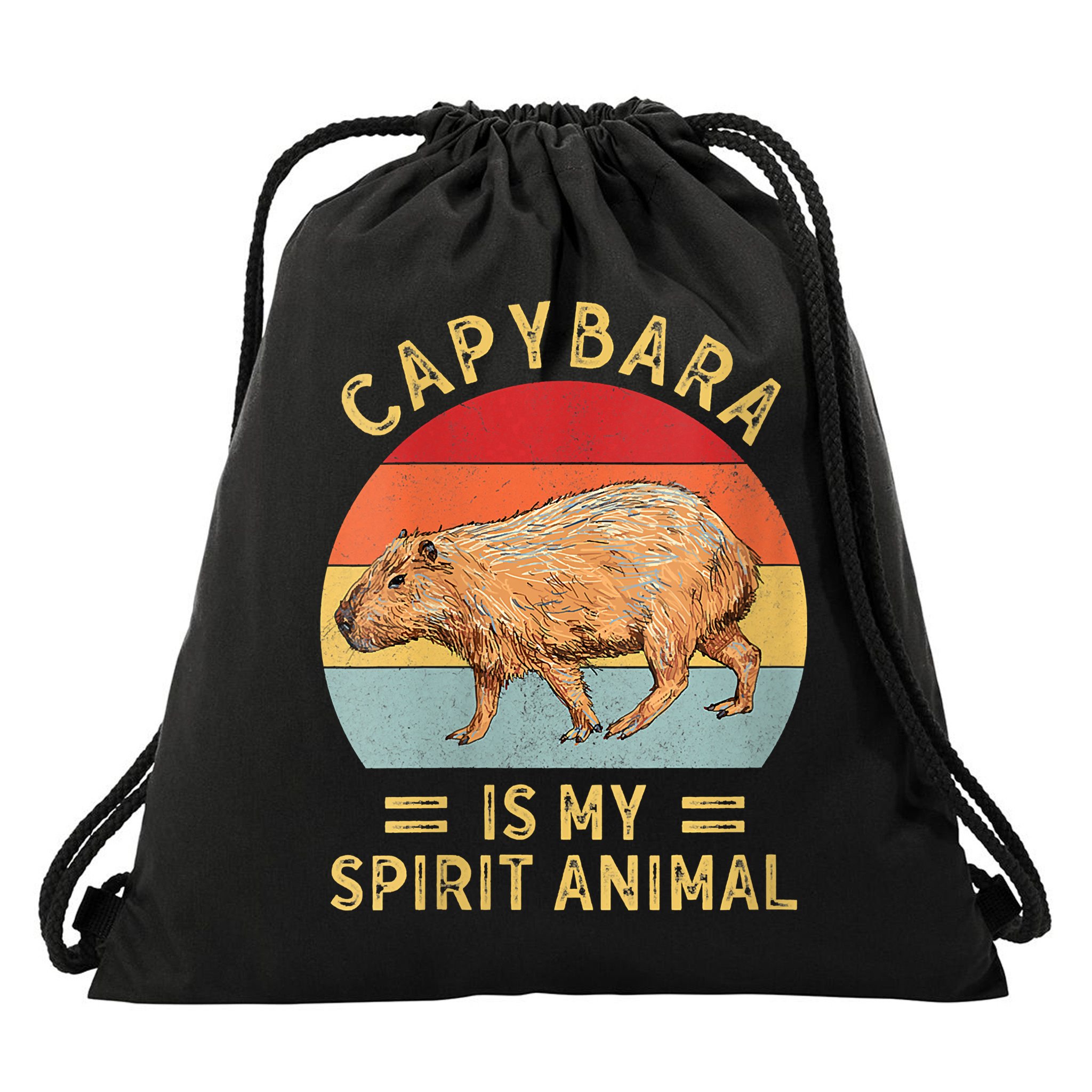 Capybara Is My Spirit Animal Drawstring Bag