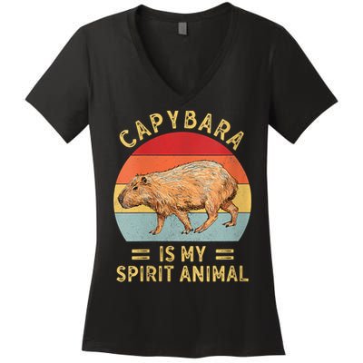 Capybara Is My Spirit Animal Women's V-Neck T-Shirt