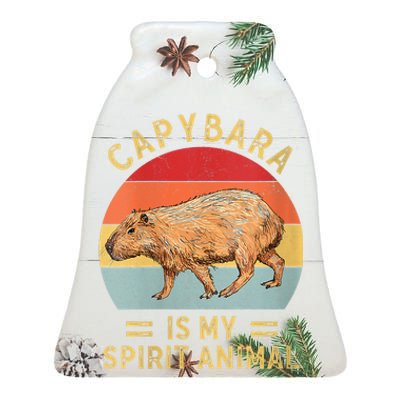 Capybara Is My Spirit Animal Ceramic Bell Ornament