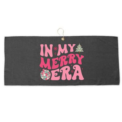 Christmas In My Merry Era Xmas Holiday Christmas  Large Microfiber Waffle Golf Towel