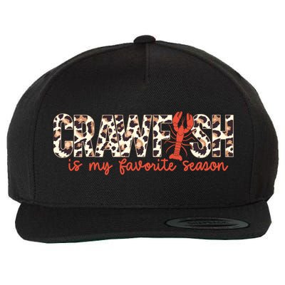 Crawfish Is My Favorite Season Cajun Leopard Lobster Gift Wool Snapback Cap