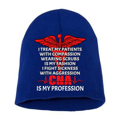 Cna Is My Profession Certified Nursing Assistant Nursing Gift Short Acrylic Beanie