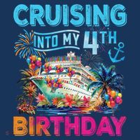 Cruising Into My 4th Birthday Trip Cruise Birthday Vacation Toddler T-Shirt