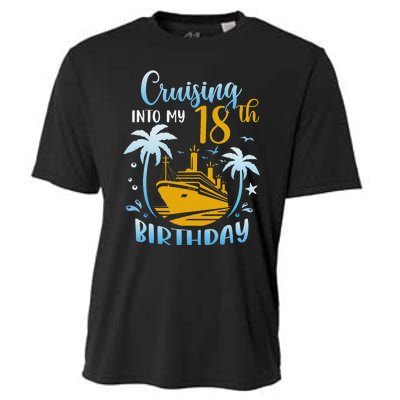 Cruising Into My 18th Birthday Year Old Cruise Party Boat Cooling Performance Crew T-Shirt