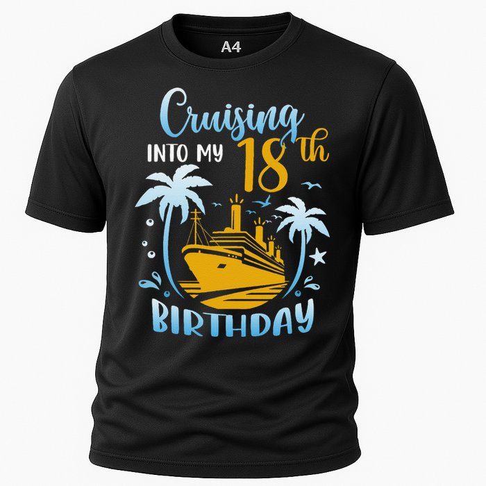 Cruising Into My 18th Birthday Year Old Cruise Party Boat Cooling Performance Crew T-Shirt