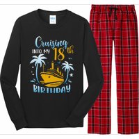 Cruising Into My 18th Birthday Year Old Cruise Party Boat Long Sleeve Pajama Set