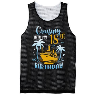 Cruising Into My 18th Birthday Year Old Cruise Party Boat Mesh Reversible Basketball Jersey Tank