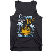 Cruising Into My 18th Birthday Year Old Cruise Party Boat Tank Top